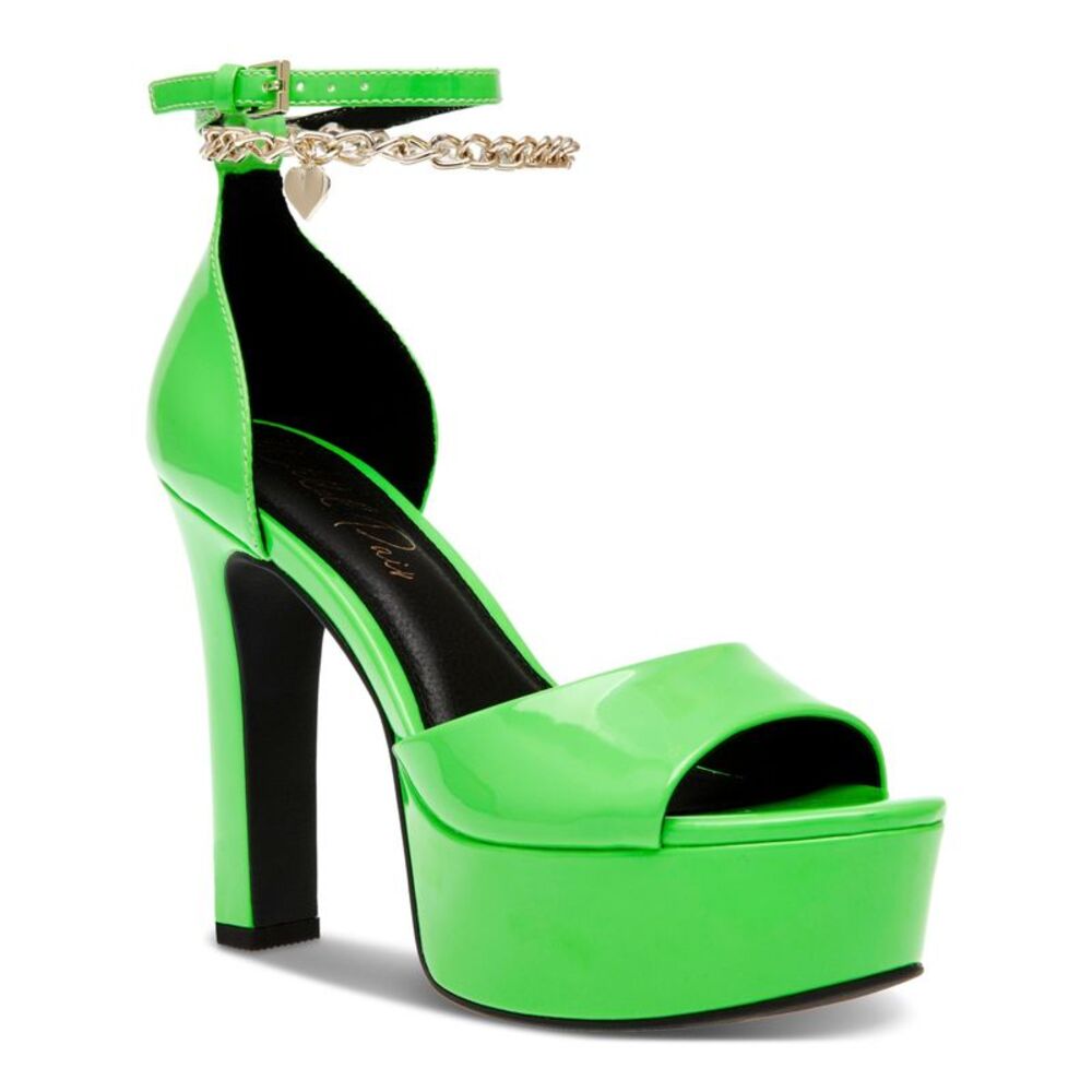 WILD PAIR Womens Green 1-1/2" Platform Maxene Platform Heeled Sandal 8 M
